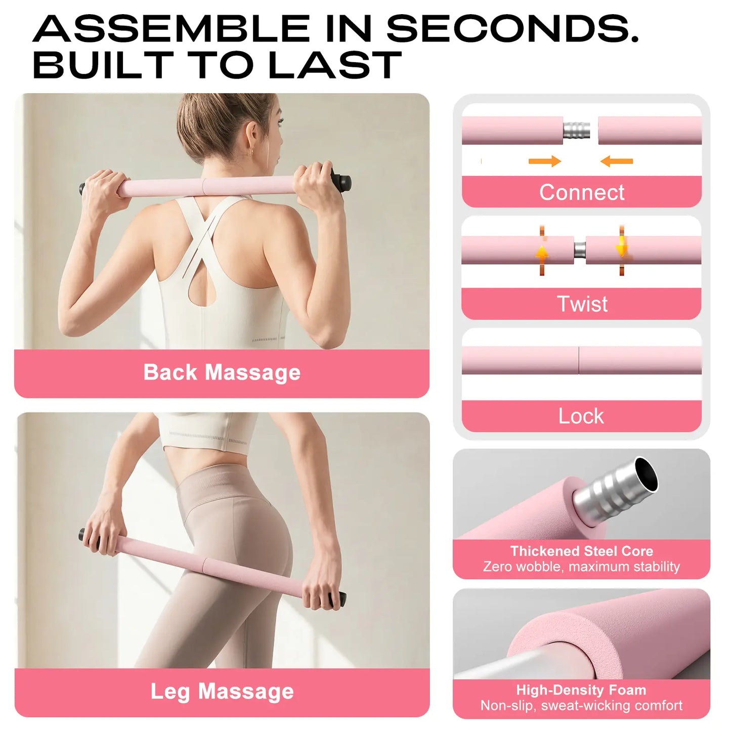 Transform Your Home Workouts with the Dawn Swan Pilates Bar Kit – Get Fit Anywhere with Adjustable Resistance Bands for Squats and Yoga!