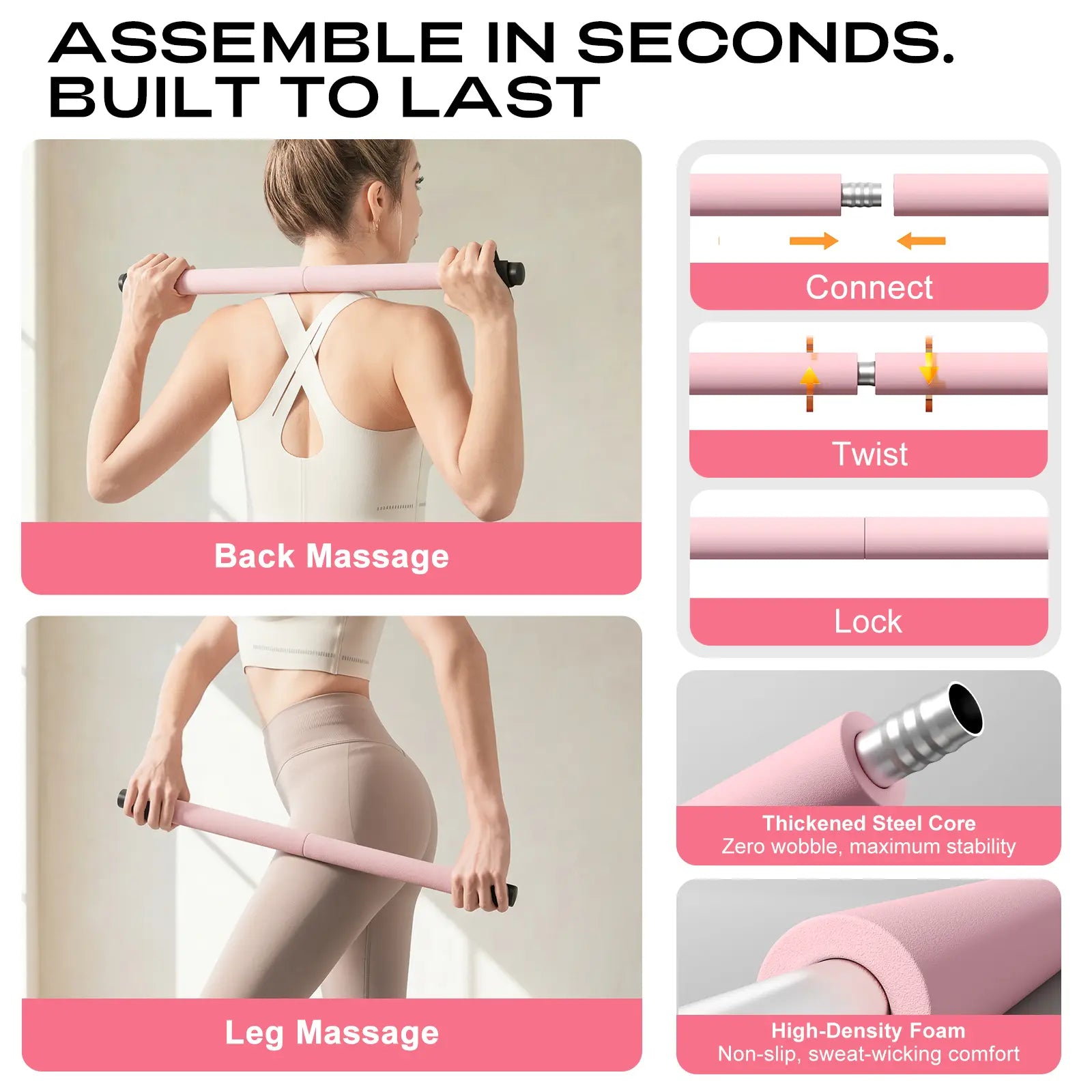 Transform Your Home Workouts with the Dawn Swan Pilates Bar Kit – Get Fit Anywhere with Adjustable Resistance Bands for Squats and Yoga!