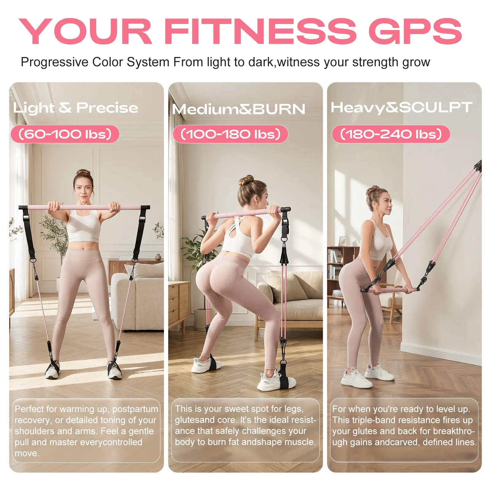 Transform Your Home Workouts with the Dawn Swan Pilates Bar Kit – Get Fit Anywhere with Adjustable Resistance Bands for Squats and Yoga!