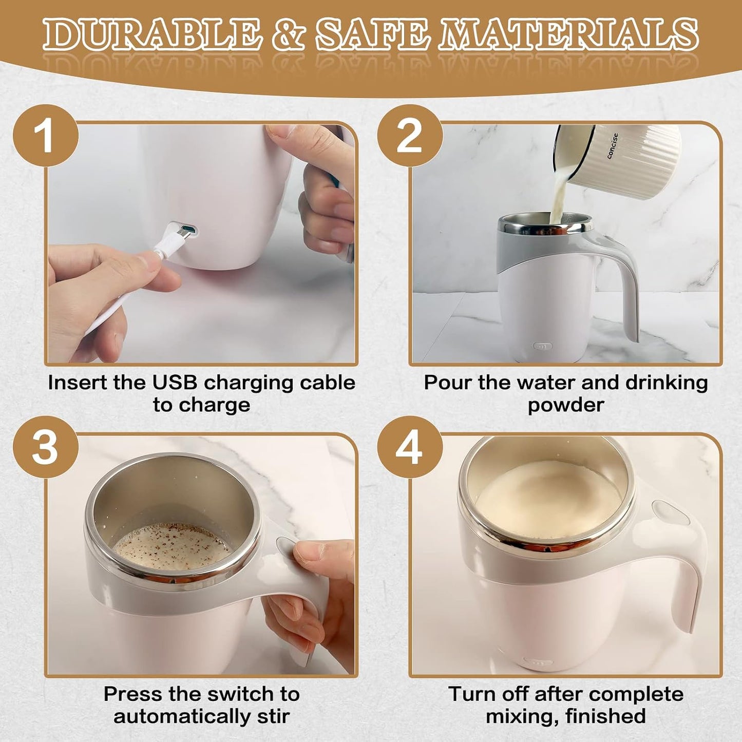 Precision Magnetic Rechargeable Self-Stirring Tumbler